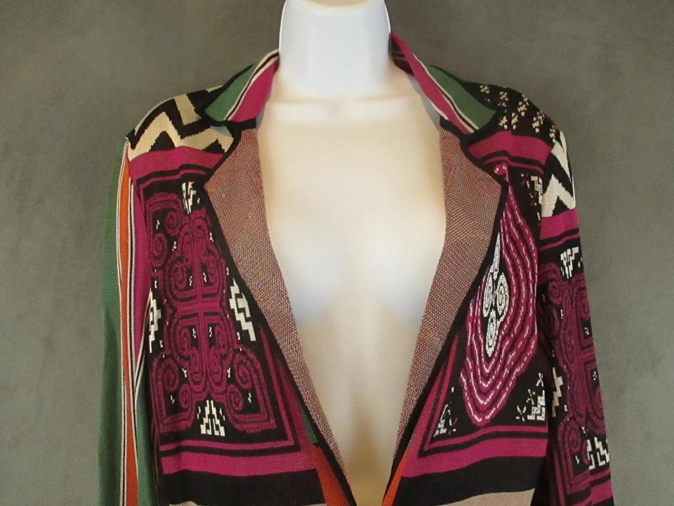 Chaqueta Etro Milano Mujer 44 Multicolor Geométrica Jacquard Tejido Blazer Italia Foto 2 de 4