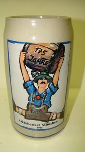 Munich Oktoberfest beer mug 1985 eighth year issue signed 1 liter Germany
