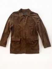 Vintage Chocolate Suede Paul Stuart Button Lightweight Jacket Pre-Owned