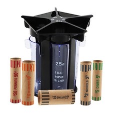 Coin Counter Coin Sorter Tube, Coin Sorter with Coin Wrappers, 5-in-1 Change ...