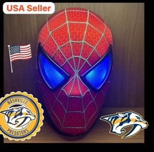 Spider Man Mask Tobey Maguire with LED Red Blue Eyes Remote Control Sound