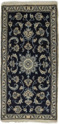 Nain Oriental Rug Small Classic Navy Floral Design Thick Pile Carpet 2'3X4'7 ft