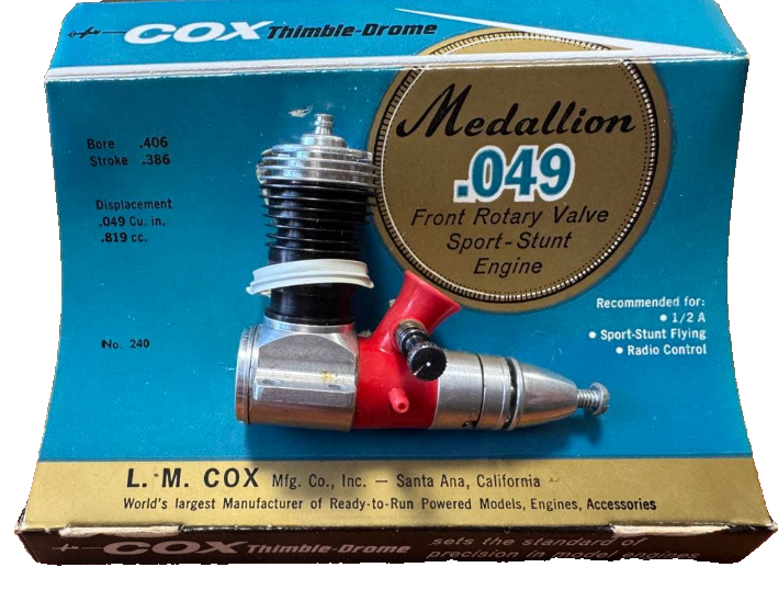 COX Medallion .049 Model Airplane VINTAGE Engine NIB NEW Thimble