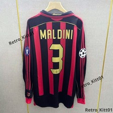 MALDINI #3 AC Milan Jersey 2006/2007 Long Sleeve Retro Shirt  L