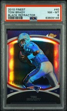 2010 TOM BRADY Topps Finest  Black Refractor 5/99 PSA 8 NEW ENGLAND TAMPA GOAT