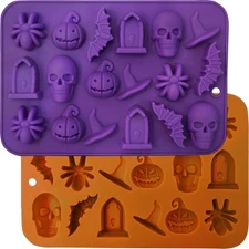 Halloween Molds Silicone for Chocolate 2 Pack, 3D Candy... 