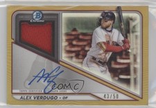 2021 Bowman Chrome Relics Gold Refractor 43/50 Alex Verdugo #BCAR-AV Auto 2h5