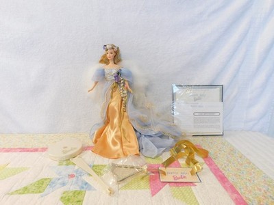 Barbie Harpist Angel Periwinkle Chiffon Gown Wings Soft Face Paint