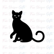 Sitting Cat Vinyl Decal Choose Size  Color Car Window Sticker FREE SHIP