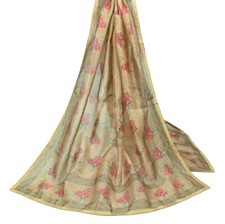 Sushila Vintage Beige Dupatta Art Cotton Silk Digital Printed Long Stole Wrap