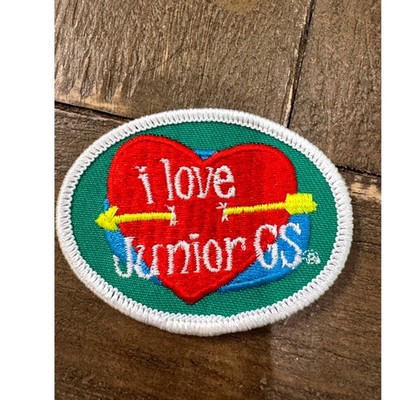Vintage Girl Scouts I Love Junior GS Embroidered Patch Collectible