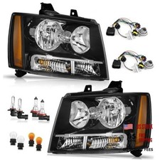 Headlight for OE Replacement 1-Clear Lens I Black Housing I Amber Reflector