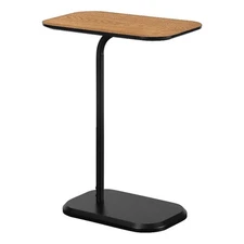 Convenience Concepts Oslo C End Table in Black Wood Finish with Walnut Top