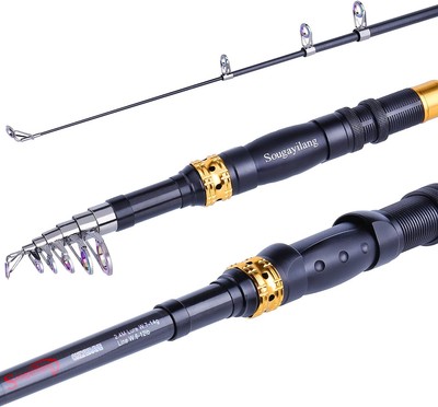 Sougayilang Telescopic Fishing Rod - 24 Ton Carbon Fiber Ultralight Fishing Pole with CNC Reel Seat, Portable Retractable Handle, Stainless Steel Sougayilang Telescopic Fishing Rod - 24 Ton Carbon Fiber Ultralight Fishing Pole with CNC Reel Seat, Portable Retractable Handle, Stainless Steel