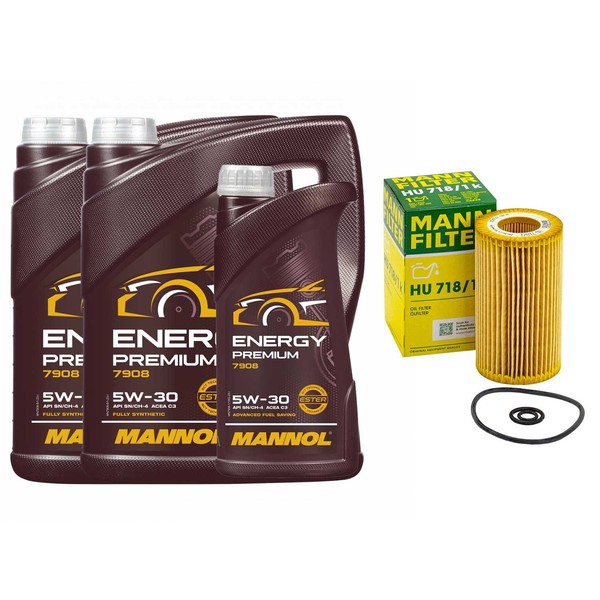 MotoröL Set Mannol Energy Premium 5W-30 API SN 11 Liter + ÖLfilter FüR Mercedes-image