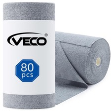 Veco Microfiber Cleaning Cloth Roll 80 PCS Gray, 12" x 12"