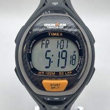 Timex Ironman Triathlon Men's Watch 42mm 50 Lap Digital Black Alarm New Battery