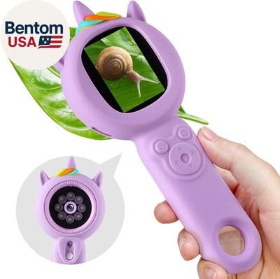 Kids Microscope- 500X Magnification,16X Zoom,Handheld Microscope for Kids with H