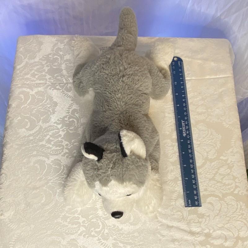 FAO Schwarz Gray & White Husky Dog Plush Stuffed Animal Medium 2019