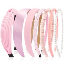 7 PCS Pink Headbands For Girls Women Non Slip Hairbands Cute Hair Accessories