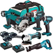 Makita Maktia DLX6072PT 18V Li-ion LXT 6 Piece Kit Complete with 3 x 5.0 Ah L...