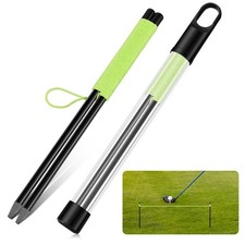2 Pieces Golf Alignment String 10 inches (stake), 10 feet (string), black