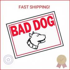 HY-KO Products SS-11 Bad Dog Aluminum Sign, 10" x 14", Red/White