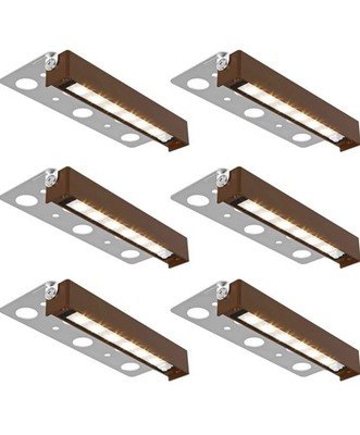 LIGHTNUM 6 Pack, 7 Inch 2W Hardscape Retaining Wall Light, 12V Outdoor Step Ligh