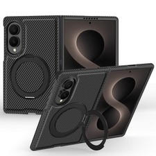 For Samsung Galaxy Z Fold8/Fold8 Ultra Mag Safe Carbon Fiber Texture Stand Case