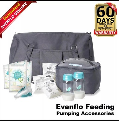 Evenflo Breast Milk Storage Kit Leak Proof Bags Cooler Bottles & Ice Packs