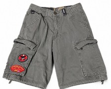 JNCO Cargo Shorts Size 85 Olive Green Military Patch Y2K Youth/XS See Pics 26