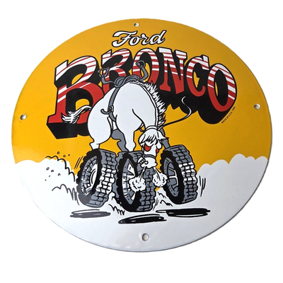 #ad #ad Vintage Ford Bronco Service Porcelain Sign Gas Pump Porcelain Auto Sign $135.37