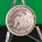Vintage 1984 A-Mark Liberty Bell 1 oz .999 Fine Silver Round Bullion Toned Haze