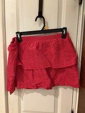 Wonder Nation Girls Tiered Cotton Eyelet Skirt Pink sz Large 10-12 Plus NWT TR57
