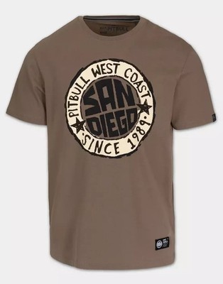T-Shirt Herren PIT BULL WEST COAST PitBull Kurzarm San Diego Sun Sommer Braun