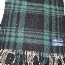 Vintage Ralph Lauren Reversible Wool Tartan Plaid Scarf EUC