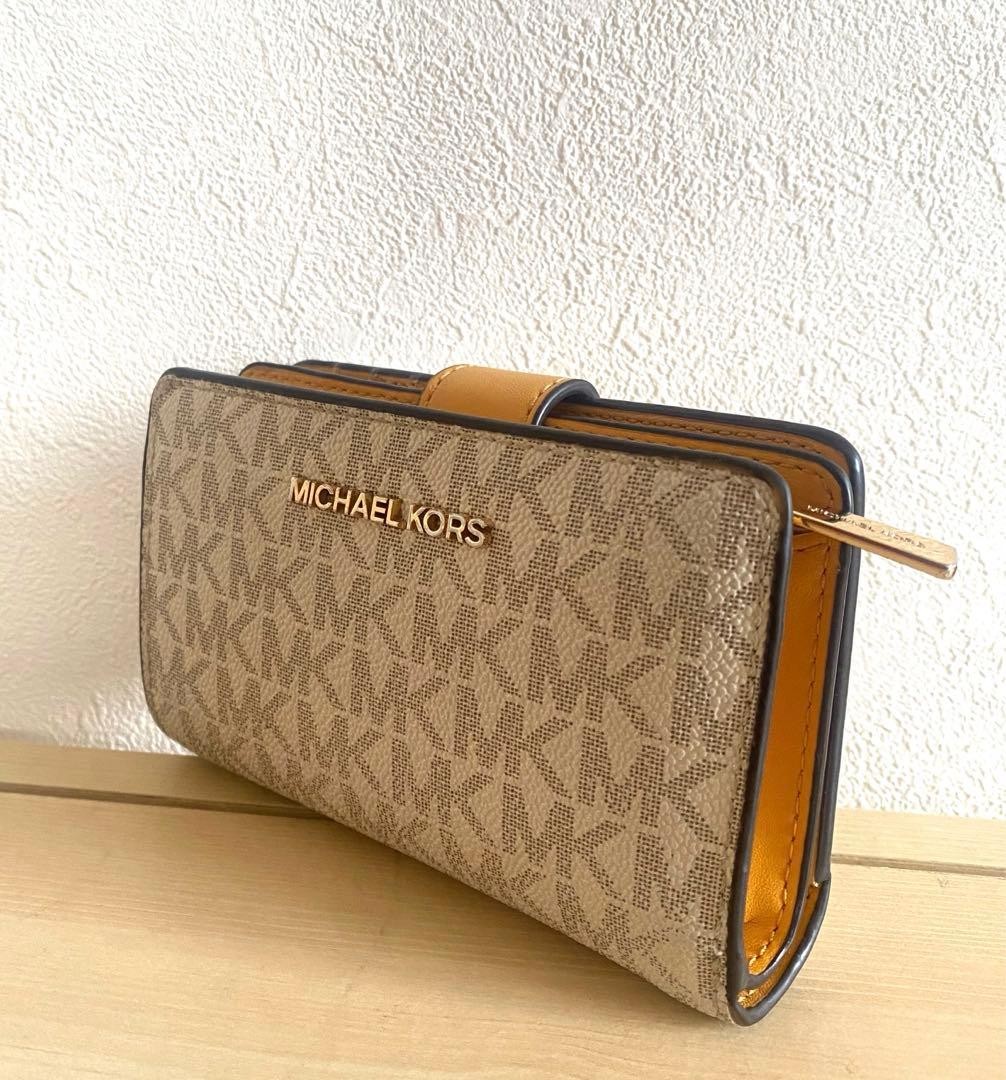 MICHAEL KORS Monogram Wallet Foldable Synthetic L… - image 1