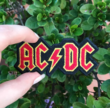 IRON ON PATCH AC - DC 4 inches Cool patch for backpack jacket custom design