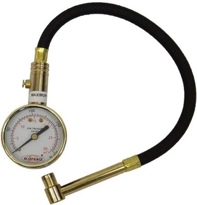 Milton  Accu-Gage RA30X (5-30 PSI) Right Angle Chuck Dial Tire Pressure Gauge