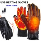 USB Electric Heated Gloves Winter Warm Non-Slip Touch Screen Bike Cycling Gloves