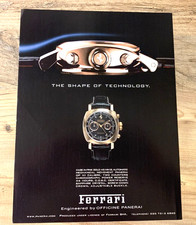 PANERAI FERRARI - FRAMEABLE COLLECTIBLE ORIGINAL CLASSIC WATCH ADVERT