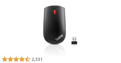 New Lenovo ThinkPad Wireless Mouse 2.4GHz 2000DPI Ergonomic Classic BLK 