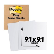Post-it Easy Erase Whiteboard Sheets, 2 Pack, 9.1 x 9.1 in, Instant Whiteboard,