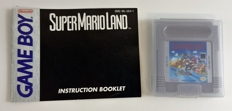 Super Mario Land Nintendo Game Boy Cartridge & Manual DMG-ML-USA Tested