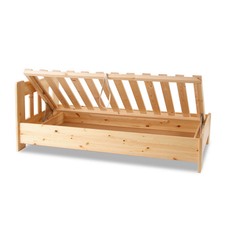 Leo Kieferbett Bettkasten mit Seitenöffnung | Massivholz | Einzelbett | 100% Bio