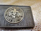 BSA Boy Scouts belt buckle metal 75th anniversary Footsteps Founder