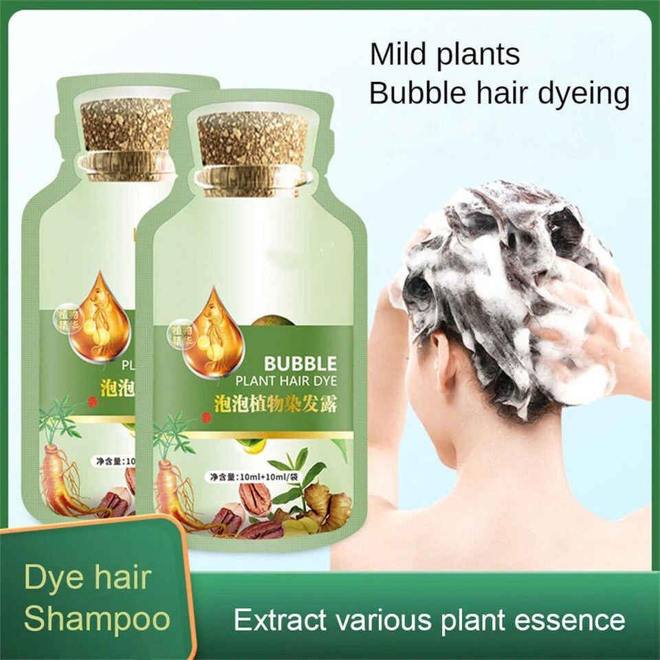 Natural Plant Hair Dye New Botanical Bubble Hair Dye 20ml x10 packs -Shampoo US - Image 4 of 4