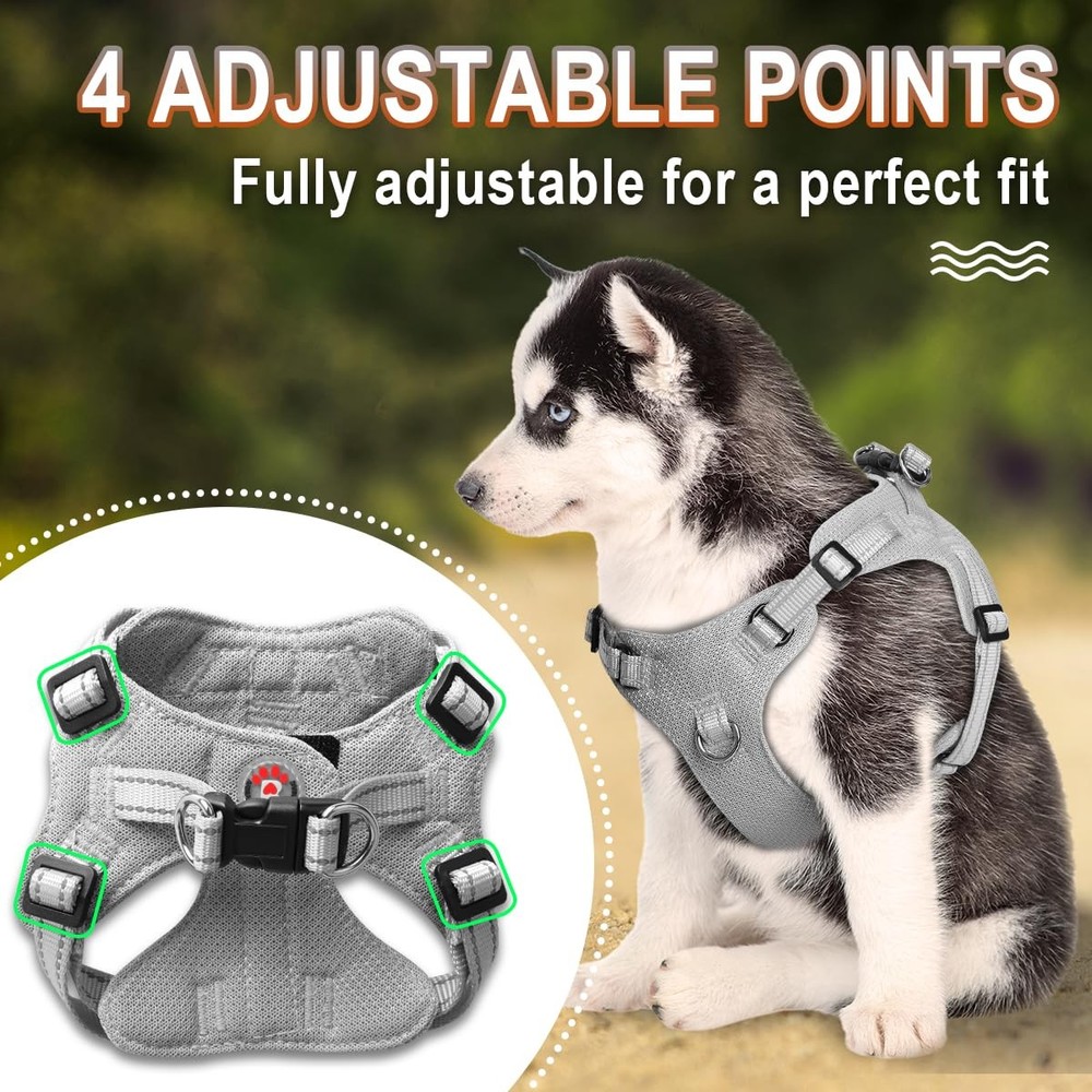 Dog Harness Step-in Vest Adjustable Reflective No Pull for Small Medium Dogs Pup