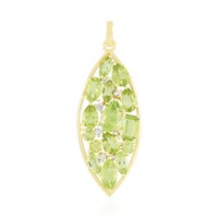 Cavill Peridot AnhäNger 4,96Ct Silber 925 Vergoldet Tropfen Damen Schmuck
