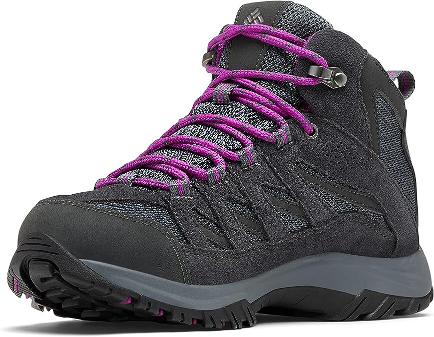 Columbia CRESTWOOD Mid Waterproof Hiking Boots Grey Purple  display picture 3